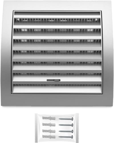 Ventilatierooster 150 x 150 mm met schuif en insectenbescherming – Duurzaam ABS kunststof voor luchtventilatie