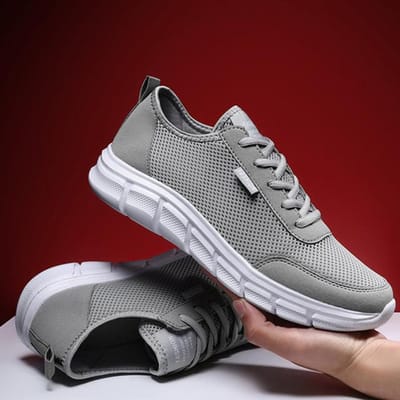 Sneakers Heren Casual Mesh Ademende Sneakers Comfortabele Antislip Hardloopschoenen Lichtgewicht Zachte Zool Grote Maat39 -48 Schoenen 47 lichtgrijze kleur