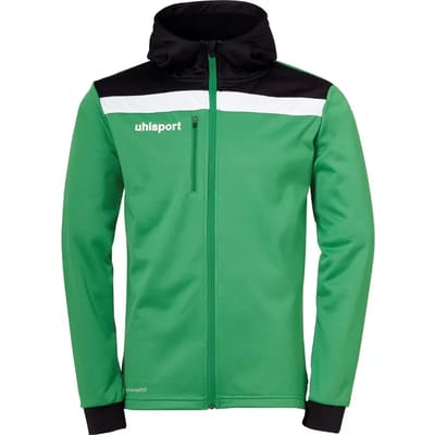 Uhlsport Offense 23 Trainingsjack Met Capuchon Heren - Groen / Zwart / Wit | Maat: M