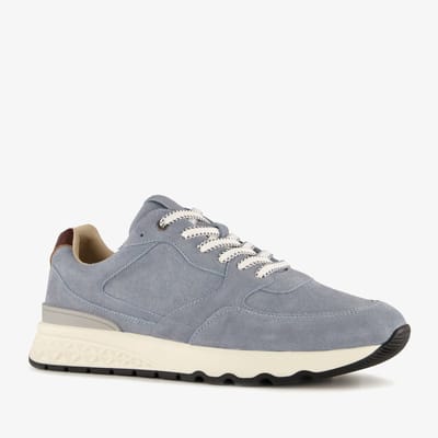 Van Beers suède heren sneakers blauw - Maat 40 - Echt leer - Uitneembare zool