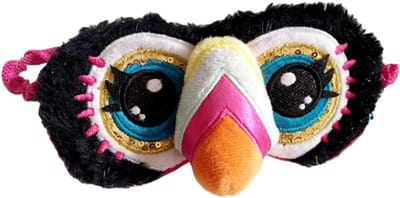Oogmasker Set - Slaapmasker Dier - Ontspannen Slapen - Zacht Pluche Materiaal - 17.5 x 9 cm - Gekleurd