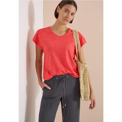 Shirt met ton-sur-ton burn-outpatroon