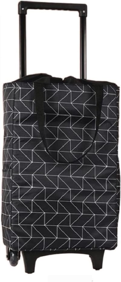 Boodschappentrolley - Draagtas - Boodschappen doen - Opvouwbaar met wielen - 20 kg capaciteit - Zwart