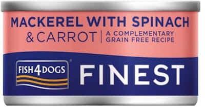 Fish4Dogs Finest Wetfood - Makreel met wortel en spinazie - 12 x 85 g