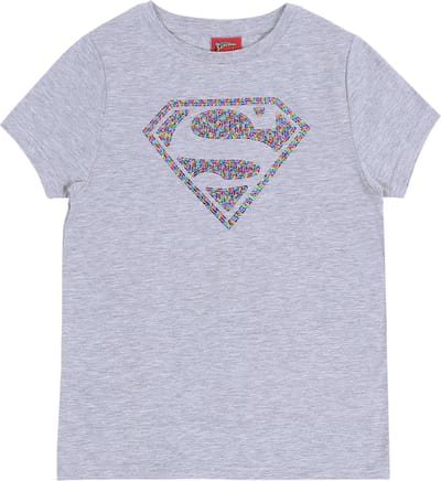 Grijs T-shirt, Superman T-shirt met pailletten