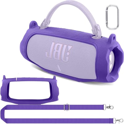 Siliconen Draagtas voor JBL Charge 6 Bluetooth Speaker - Ultralicht, Beschermend met Carabiner en Schouderriem