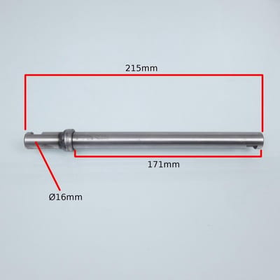 pedaalas voor bromfiets peugeot 50 103 mvl glad Ø16mm l215mm nieuw