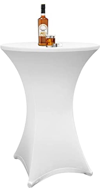 Elastische statafelhoes voor bistrotafels - Ø 70-75 cm - Wit - Perfect voor feesten en evenementen