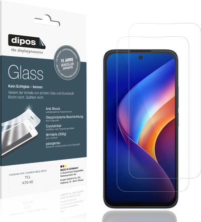 dipos – 2x Pantserfolie geschikt voor TCL K70 XE | 9H Screenprotector
