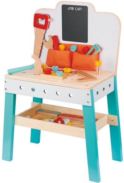 Lelin® Houten Werkbank met Gereedschap – Houten Speelgoed met Gereedschapsset en Accessoires – Rollenspel Speelgoed – Vanaf 3 Jaar