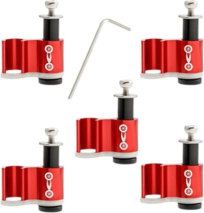 Fiets Kabelgeleiders - Remkabelhouder Fiets - Kabelmanagement Fiets - Stevig Aluminium Staal - 5 stuks - Rood