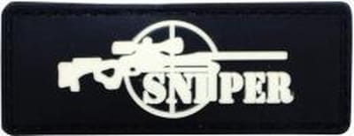 Sniper geweer militaire zwarte PVC patch embleem met klittenband