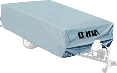 Camperhoes Vouwbaar - Aanhangerhoes Caravanhoes - Voertuig Beschermen - Verstevigde Elastische Hoeken - 365-427cm Lengte - Grijs