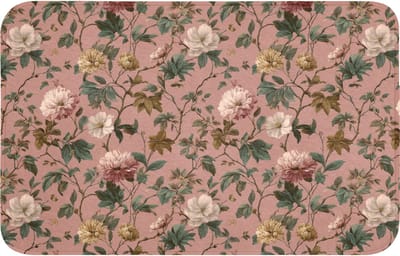 Badmat 80x50 cm - Antislip - Bloemen - Klassiek - Roze - Badmatten voor badkamer - Badkamermat - Douchemat - Badkamer mat