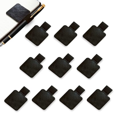 Dailygoods- Penloop 10 Stuks - Zelfklevende Houder - Elastische Lus - Geschikt Voor Notebooks - Zwart - Duurzaam Materiaal - Pennenhouder
