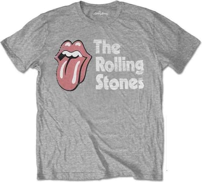 The Rolling Stones - Scratched Logo Heren T-shirt - M - Grijs