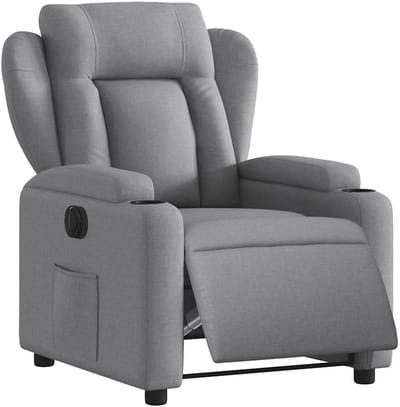 Elektrische Fauteuil - Relaxstoel Leunstoel - Ontspannen Thuis - Elektrisch Verstelbaar - 110 Kg Max - Lichtgrijs