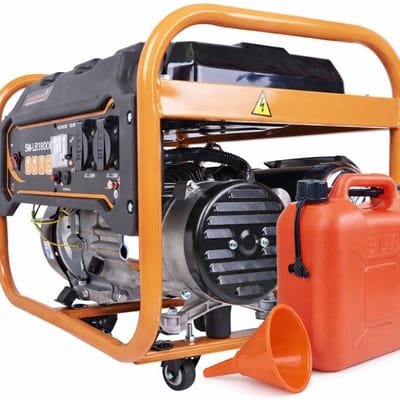 Rochevel SM-LB3800E Benzine Generator – 3000W – 7 PK – Noodstroom Aggregaat 230V – Met Wielen-Inclusief Trechter & Jerrycan 10L
