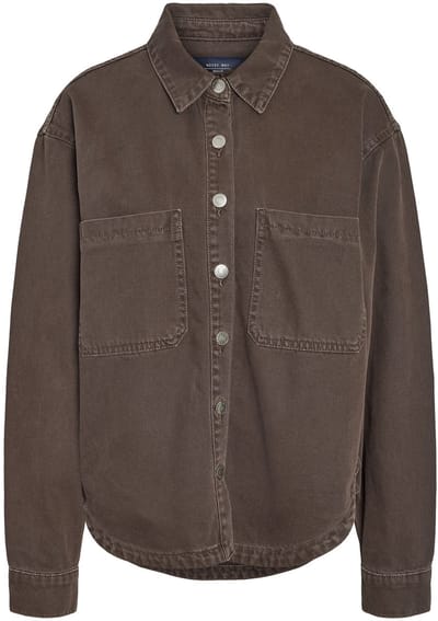 Noisy may Jas Nmalva Ls Shacket Colored Noos 27037883 Chocolate Brown Dames Maat - M