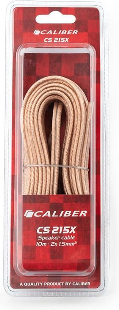 Caliber Speaker Kabel - Luidsprekerkabel - 2x1,5mm - 10 meter Speakerdraad - Transparant- CCA (CS215X)