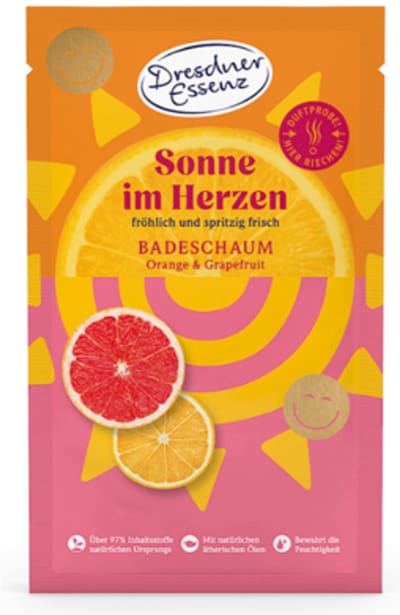 Zomer Badschuim - Sonne im Herzen - Zon in het Hart - Dresdner Essenz | 1x 60g - Sinaasappel & Grapefruit | Limited Edition - Zomergeur