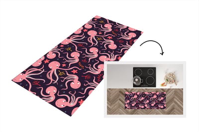 Keukenloper - Loper keuken - Octopus - Baby - Design - 120x50 cm - Keukenloper vinyl