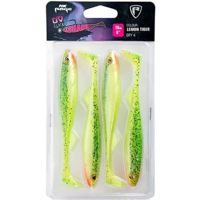 Zacht kunstaas Fox Rage slick shad ultra UV lemontiger 5" x 4