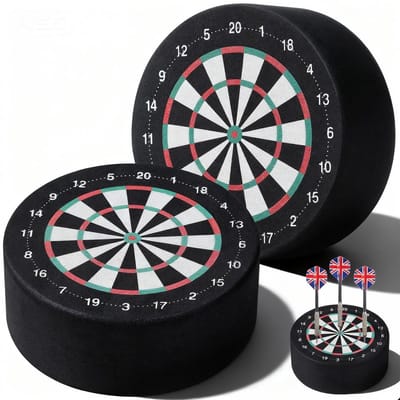 Dailygoods- Dartstandaard Draagbaar - Mobiele Dartbaan - Dartbasisstation - 2 Stuks - Zachte/Stalen Punt - Opslagcapaciteit voor Darts - Darthouder