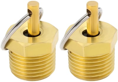 Dailygoods- Afvoerklep - 1/2 Inch NPT - Messing - Veiligheidsklep - Trekring - 21mm Hex Diameter - Duurzaam ontwerp