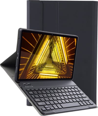 Hoes Geschikt voor Lenovo Tab M10 FHD Plus 2nd Gen Hoes Toetsenbord Hoes Case Book Cover Hoesje - Hoesje Geschikt voor Lenovo Tab M10 FHD Plus (2e Gen) Keyboard Hoes - Zwart