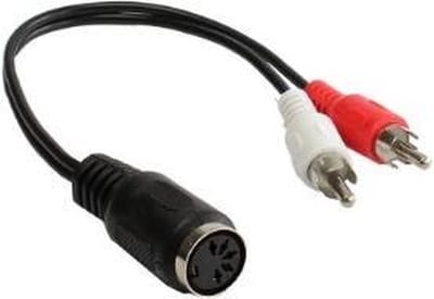 Good Connections - Audio Adapterkabel - 2x RCA naar 5-polige DIN - 0,2 Meter - Zwart