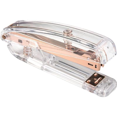 Nietmachine Minimalistische Stijl Arbeidsbesparend Gemakkelijk Nieten Comfortabele Grip Acryl Metaal Handheld Nietmachine rosé gouden kleur
