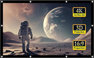 Opvouwbaar Beamer Scherm - Draagbaar Projectiescherm - Thuisbioscoop Presentaties - Kreukvrij HD 4K - 60 tot 200 Inch - Zwart Rand
