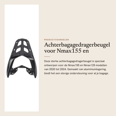 Dailygoods- Achterbagagerek Sterke Ondersteuning - Aluminiumlegering - Compatibel met Nmax155/Nmax125 - Voor Motorrijders - Perfecte Pasvorm - Hoogwaardige Kwaliteit - Bagagedrager