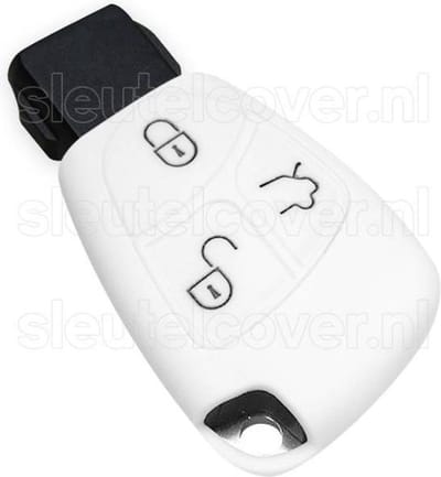 Autosleutel Hoesje geschikt voor Mercedes - SleutelCover - Silicone Autosleutel Cover - Sleutelhoesje Wit