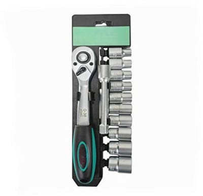 Dopsleutelset 12-delig met 1/2 inch ratel en verwisselbare doppen