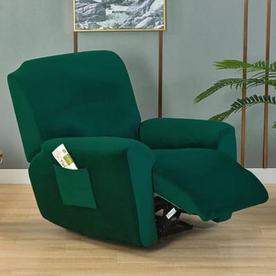 Housse de fauteuil à oreilles en velours pelucheux très extensible pour fauteuils à oreilles, housse de protection lavable pour fauteuil