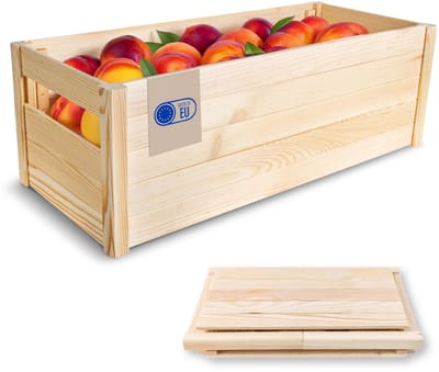 Creative Deco | Houten vouwdoos | 69 x 29,5 x 23,5 cm | Gemakkelijk in elkaar te zetten, geen gereedschap nodig | Opbergdoos voor fruit, groenten | Houten doos, cadeaudoos, speelgoeddoos
