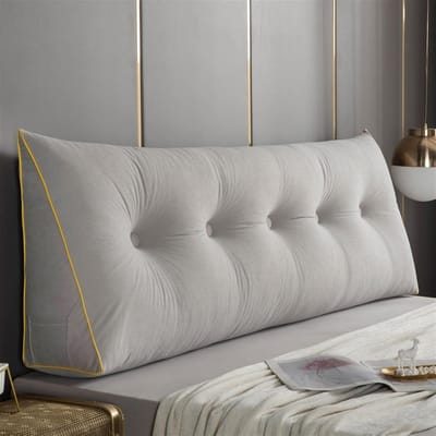 Groot Rugkussen - Leeskussen Bed - Comfortabel Ontspannen - Afneembare Hoes - 150x20x50cm - Grijs