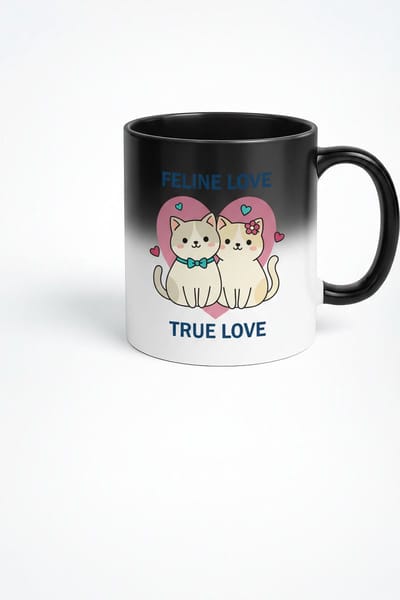 Feline Love True Love Magic Mok - Hittegevoelige Kattenliefde Mok voor Valentijn & Romantische Cadeaus