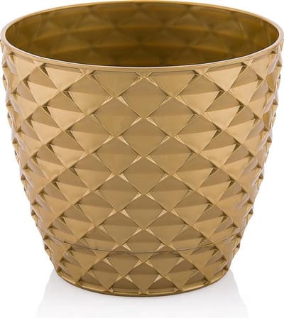 Set van 2 Bloempotten KAPADOKYA met drainage 5L goud UV-bescherming in- & outdoor