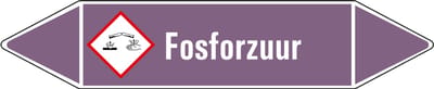 Fosforzuur leidingmarkering op vel - basen 126 x 26 mm - 5 per vel