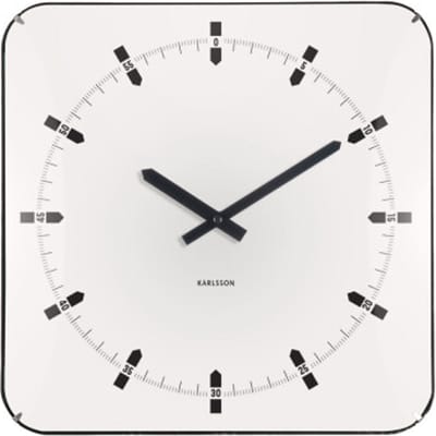 Karlsson - Wandklok Sucinto Dome Vierkant - Wit