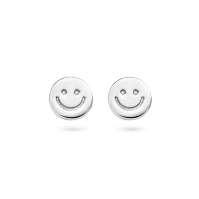 Zilver Gerhodineerd Oorknoppen Smiley 1334682