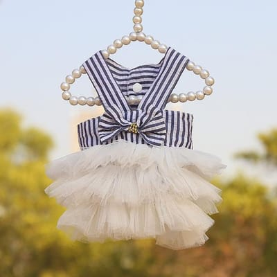 Robe d'été en dentelle pour chien et chat, jupe à rayures pour Chihuahua, vêtements de princesse pour chiot, vêtements mignons pour chiot, produit pour animaux de compagnie XS
