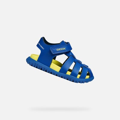 GEOX SANDAL FUSBETTO PEUTER Sandalen - KONINGSBLAUW/LIMOEN - Maat 27