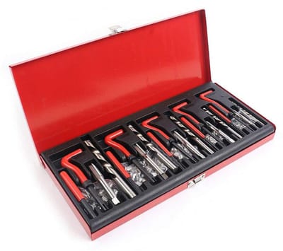 Schroefdraad reparatieset - Draad hulzen - Motorblok reparatie - 131-delige set - M5 tot M12 - Zilverkleurig