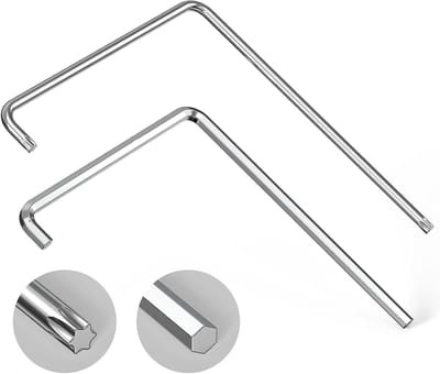 Raaminstallatie gereedschapsset - gebogen 4mm inbussleutel en Torx TX15 voor veelzijdige afstelling van raambevestigingen en accessoires