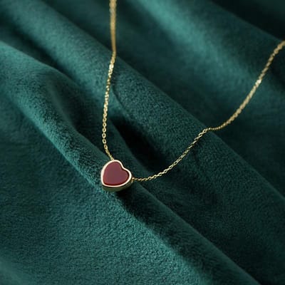 Modian Nieuw Binnen 925 Sterling Zilver Rood Lieflijke Harten Hanger Ketting voor Vrouwen Goudkleurige Ketting Fijne Sieraden Accessoires black