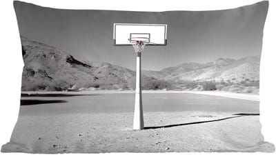Sierkussens - Kussentjes Woonkamer - 60x40 cm - Basketbalpaal - Landschap - Zand - Wit